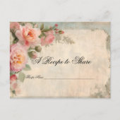 Vrijgezellenfeest Tea Party Recept Blauw Roos Bloe Briefkaart (Voorkant)