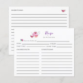 Vrijgezellenfeest Tea Party Recipcard Paars Script (Voorkant / Achterkant)