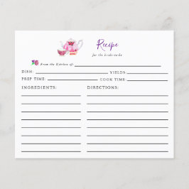 Vrijgezellenfeest Tea Party Recipcard Paars Script