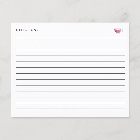 Vrijgezellenfeest Tea Party Recipe Card Dusty Roos (Achterkant)