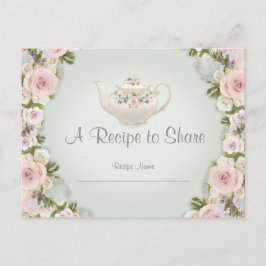 Vrijgezellenfeest Tea Party Recipe Roos Floral Mun Briefkaart