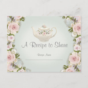 Vrijgezellenfeest Tea Party Recipe Roos Floral Mun Briefkaart