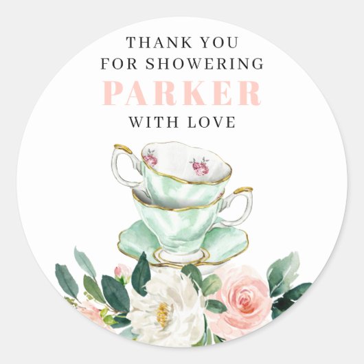 Vrijgezellenfeest Tea Party Ronde Sticker (Voorkant)