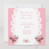 Vrijgezellenfeest Tea Party roze Rose Teapot 2 Kaart (Achterkant)