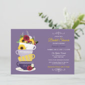 Vrijgezellenfeest Tea Party - Sunflower, Roos & Li Kaart (Staand voorkant)