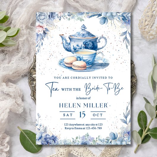 Vrijgezellenfeest Tea Party Uitnodigen, Thee met d Kaart