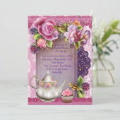 Vrijgezellenfeest Tea Party-uitnodigingen Kaart (Staand voorkant)