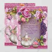 Vrijgezellenfeest Tea Party-uitnodigingen Kaart (Voorkant / Achterkant)