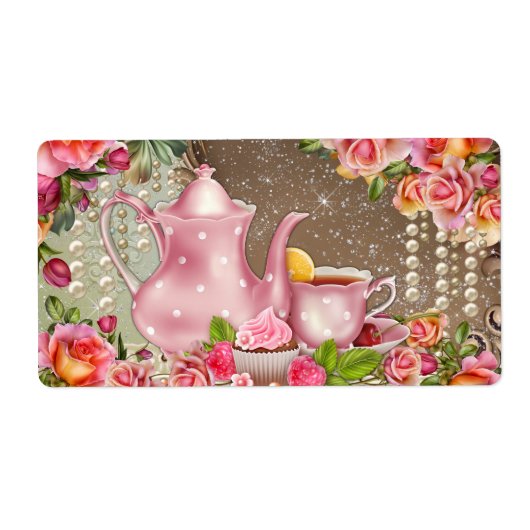 Vrijgezellenfeest Tea Party Waterflesetiketten Etiket (Voorkant)