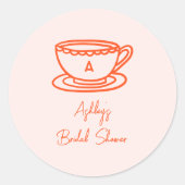 Vrijgezellenfeest Tea Theme Whimsical Doodle Ronde Sticker (Voorkant)