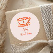 Vrijgezellenfeest Tea Theme Whimsical Doodle Ronde Sticker