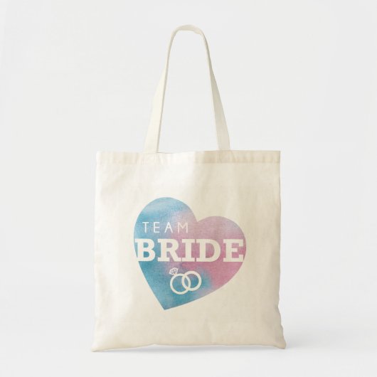 vrijgezellenfeest Team Bride Heart Canvas tas Blau (Voorkant)
