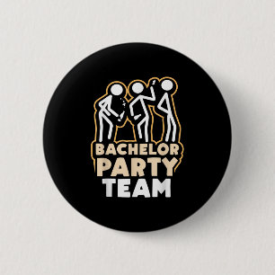 Vrijgezellenfeest Team Bruidegom Bruid _4 Ronde Button 5,7 Cm