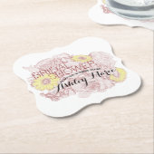 Vrijgezellenfeest Terra Cotta Outline Bouquet Cust Kartonnen Onderzetters (Gekanteld)