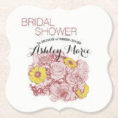 Vrijgezellenfeest Terra Cotta Outline Bouquet Cust Kartonnen Onderzetters (Voorkant)