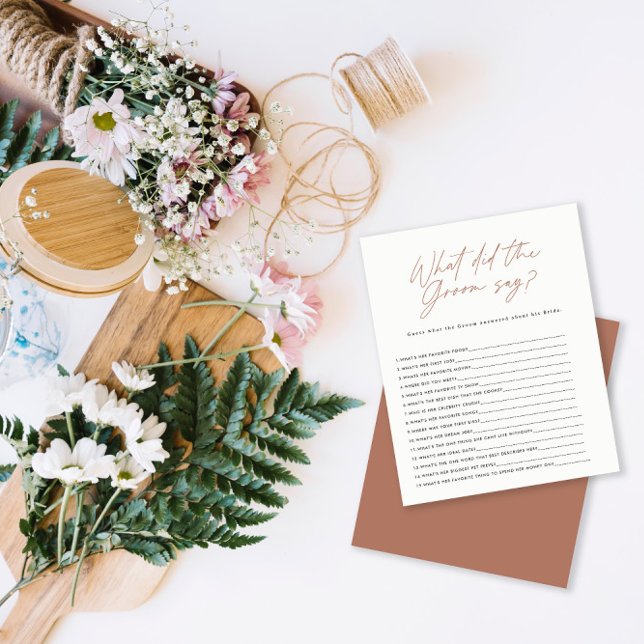 Vrijgezellenfeest terracotta Wat zei de bruidegom (Creator heeft geüpload)