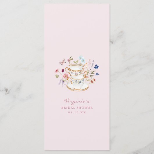 Vrijgezellenfeest Thee Menu (Achterkant)