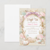 Vrijgezellenfeest thee party uitnodiging High Tea  (Voorkant / Achterkant)