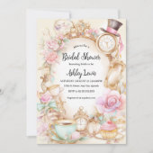 Vrijgezellenfeest thee uitnodiging, Alice theefees Kaart (Voorkant)