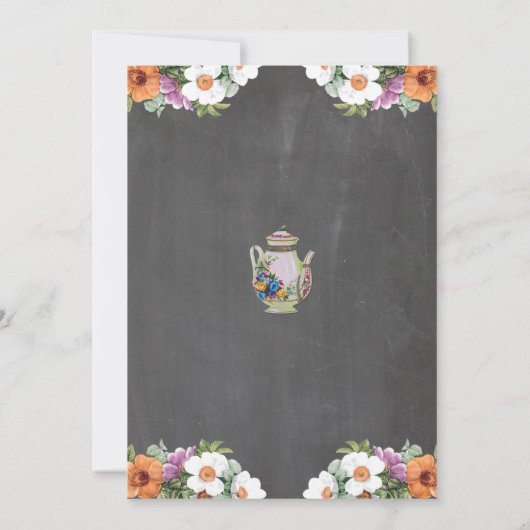 Vrijgezellenfeest theepot Alice in Wonderland Uitn Kaart (Achterkant)