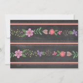 vrijgezellenfeest Toast Floral Pink Chalk Invite Kaart (Achterkant)