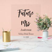 Vrijgezellenfeest toekomstige mevrouw. acryl bord (Huwelijk)