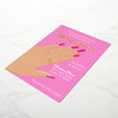 Vrijgezellenfeest toont ring echt folie uitnodiging (Gedraaid)