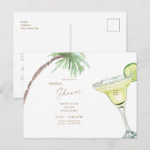 Vrijgezellenfeest Tropical Margarita Uitnodiging Briefkaart (Voorkant / Achterkant)