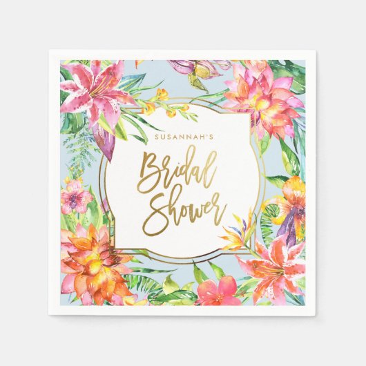 Vrijgezellenfeest | Tropical Summer Waterverven Go Servet (Voorkant)