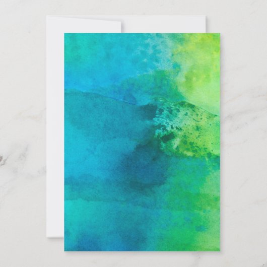 Vrijgezellenfeest | Tropical Waterverf Gold Script Kaart (Achterkant)