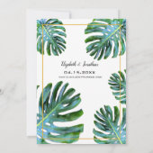 Vrijgezellenfeest Tropisch leder elegant script Kaart (Achterkant)