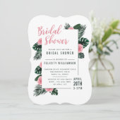 Vrijgezellenfeest Tropisch palm lef roze roze roze Kaart (Staand voorkant)