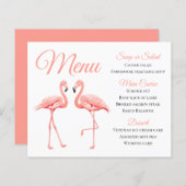 Vrijgezellenfeest Tropisch roze menu Flamingo Wedd (Voorkant / Achterkant)
