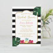 Vrijgezellenfeest Tropische anananas & Hibiscus Mo Kaart (Staand voorkant)