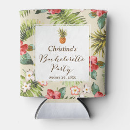 Vrijgezellenfeest - Tropische bladeren Ananas Blikjeskoeler