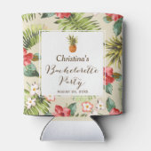 Vrijgezellenfeest - Tropische bladeren Ananas Blikjeskoeler (Achterkant)