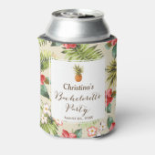 Vrijgezellenfeest - Tropische bladeren Ananas Blikjeskoeler (Blikje Achterkant)