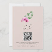 Vrijgezellenfeest Tropische Floral QR Code Boho Ma Kaart (Achterkant)