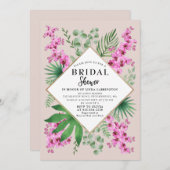 Vrijgezellenfeest Tropische Floral QR Code Boho Ma Kaart (Voorkant / Achterkant)