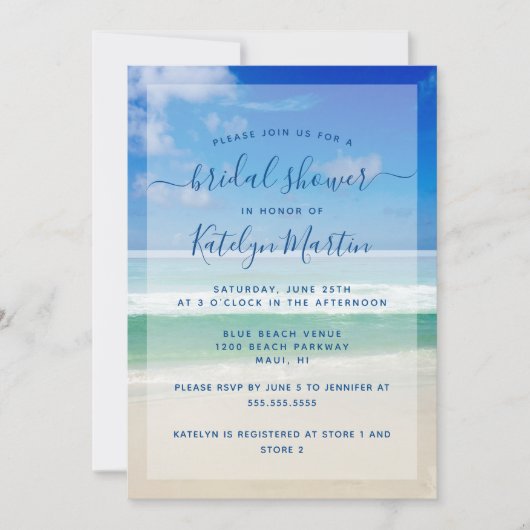 Vrijgezellenfeest Tropische oceaangolven Foto Beac Kaart (Voorkant)