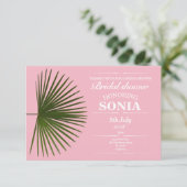 Vrijgezellenfeest Tropische Palm Frond Leaf Weddin Kaart (Staand voorkant)