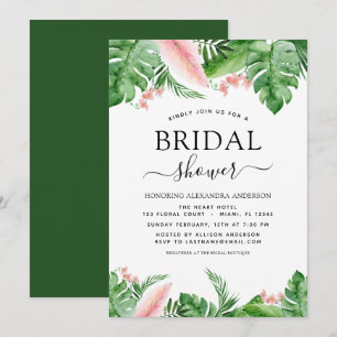 Vrijgezellenfeest Tropische palmpelboom Waterverf Kaart