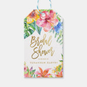 Vrijgezellenfeest | Tropische Waterverf Dank u Cadeaulabel (Voorkant)