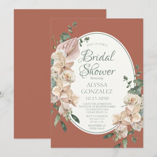 Vrijgezellenfeest tropische Waterverf Kaart (Voorkant / Achterkant)