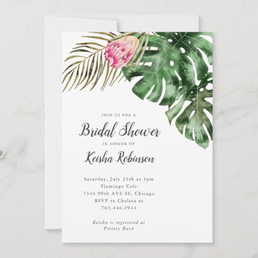 Vrijgezellenfeest Tropische Waterverf Kaart (Voorkant)