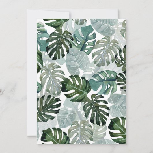 Vrijgezellenfeest tropische Waterverf Kaart (Achterkant)