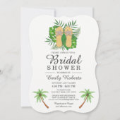 Vrijgezellenfeest tropische Waterverf Teenslippers Kaart (Voorkant)