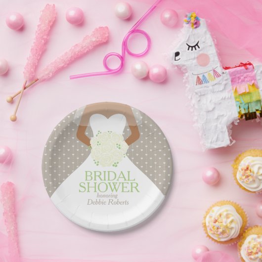 Vrijgezellenfeest trouwjurk aangepaste papier bord (Feest)