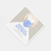 Vrijgezellenfeest trouwjurk blauw grijs servetten (Hoek)