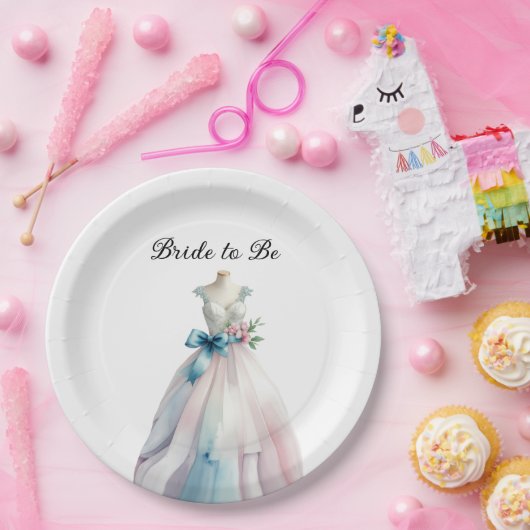 Vrijgezellenfeest trouwjurk bruid te zijn papieren bordje (Feest)